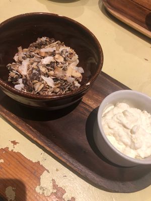 Choco muesli and yoghurt at Henderson's Restaurant in Edinburgh