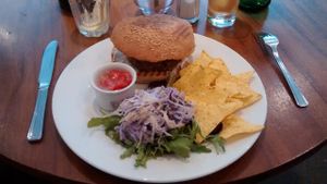 Thai nut vegan burger at Henderson's Restaurant in Edinburgh