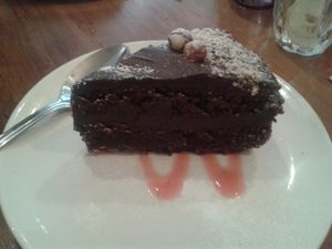 Choco-nut cake (vegan) at Henderson's Restaurant in Edinburgh