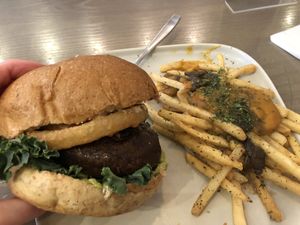 Smoky portobello sandwich with poutine  #Veganuary at Parka Food Co. in Toronto