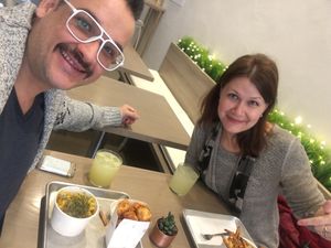 Yummy lunch on #nye with the bff! Great Mac & Cheese, Fritters and Fries!  at Parka Food Co. in Toronto