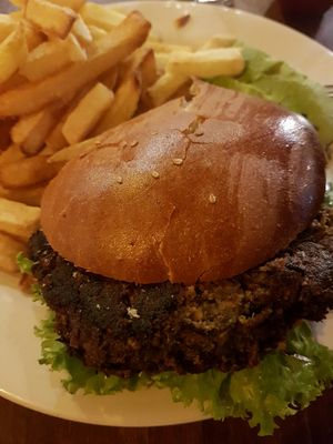 vegetarian burger  at Trivio Resto Bar in Huaraz