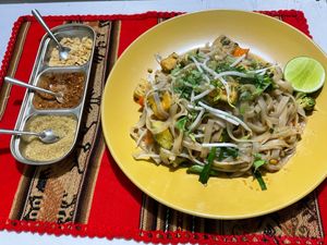Tofu pad thai at La Casa de Zarela in Huaraz