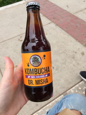 Kombucha for sale and on tap! at Feria Ecologica De Barranco in Lima