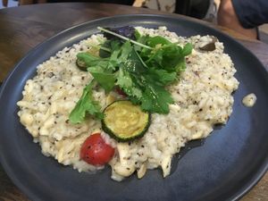 Cream and truffle oil risotto at Veganday Cuisine in Taichung