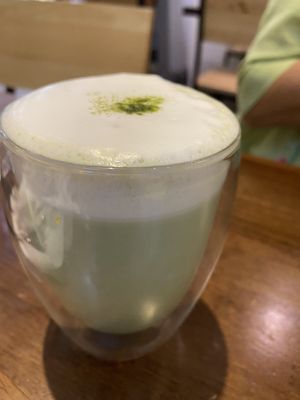 Matcha latte at Veganday Cuisine in Taichung