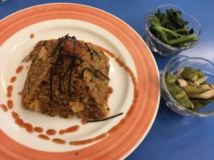 Tomato fried rice with sides at A Niang Wei - happymomnkitchen in Taichung
