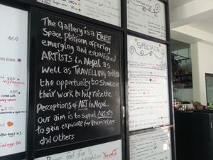 Menu/cafe description at You and I in Pokhara