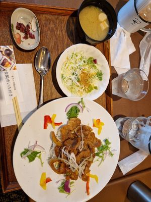 Vegan menu 1200 yenes at Itadaki Kinkakuji in Kyoto