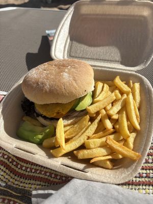Vegan burger  at Belin Restaurante in Gran Canaria