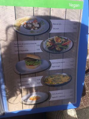 Vegan menu at Belin Restaurante in Gran Canaria