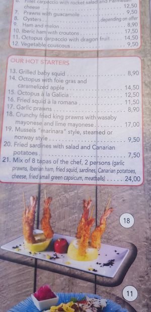 Serves foie grass, July 2019 at Belin Restaurante in Gran Canaria