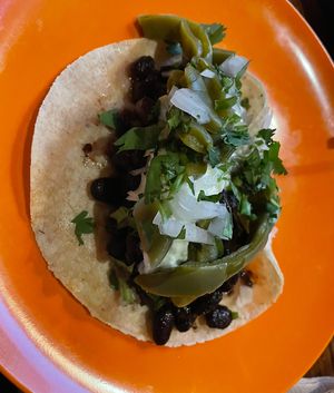 Tacos De Frijoles (Black Beans)  at Bodega Underground in Melbourne