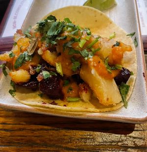 Beetroot Chorizo Taco  at Bodega Underground in Melbourne