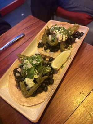 Black bean tacos   at Bodega Underground in Melbourne