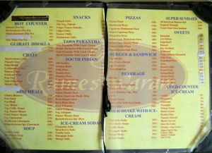menu "fast food" restaurant at Rameshwaram - New Rd in Kathmandu