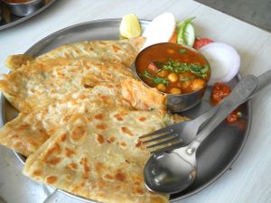 Alu Paratha with Cholay at Rameshwaram - New Rd in Kathmandu