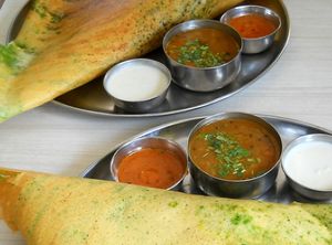 Dhaniya Dosa (dhaniya = cilantro / coriander) at Rameshwaram - New Rd in Kathmandu