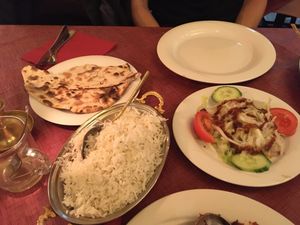 Salad and rice free to order. at India Express in Berlin