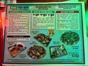 Vegan menu!  at Nice Guys Pizza and Beer in Cape Coral