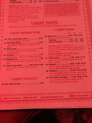 Menu at Nice Guys Pizza and Beer in Cape Coral