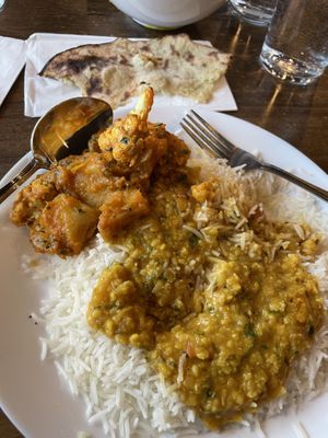 Aloo gobi and lentil Dahl   at Indian Kitchen in Golden
