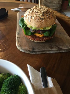 Chicago burger  at The Green Place in Puerto Vallarta