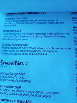 Меню at The Green Place in Puerto Vallarta