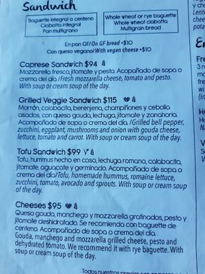 Меню at The Green Place in Puerto Vallarta