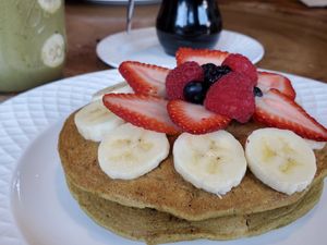Matcha pancakes at The Green Place in Puerto Vallarta