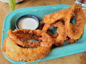 Onion rings at The Green Place in Puerto Vallarta