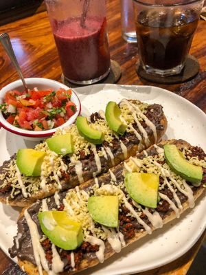 Bomb vegan breakfast ‘mollettes" at The Green Place in Puerto Vallarta