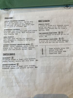 Menu at The Green Place in Puerto Vallarta