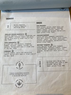 Menu at The Green Place in Puerto Vallarta