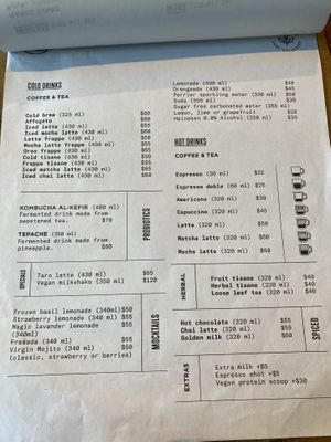 Menu at The Green Place in Puerto Vallarta