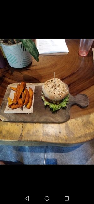 Veggie Smalls in Tijuana has skinny fries. Chunky is better:) at The Green Place in Puerto Vallarta