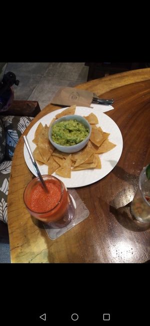 Guac and chips:) at The Green Place in Puerto Vallarta