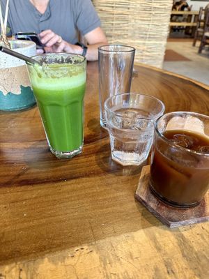 Green juice & cold brew  at The Green Place in Puerto Vallarta