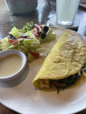 Tofu mushroom omelette   at The Green Place in Puerto Vallarta