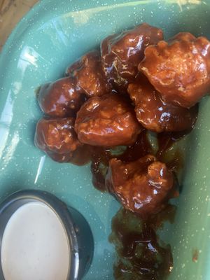 Cauliflower wings- bbq option  at The Green Place in Puerto Vallarta