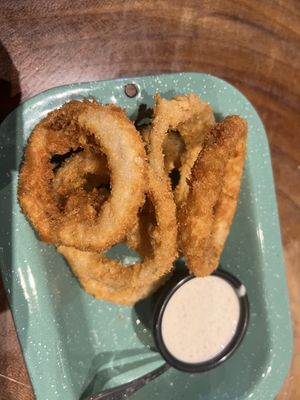 Onion rings amazing   at The Green Place in Puerto Vallarta