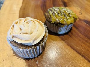 Carrot cake and matcha muffins   at The Green Place in Puerto Vallarta