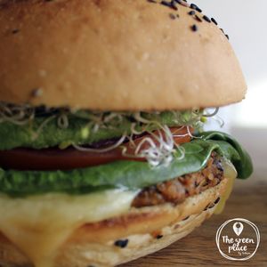 The Original Burger
With a sweet potato, quinoa, black beans and oats base burger. at The Green Place in Puerto Vallarta