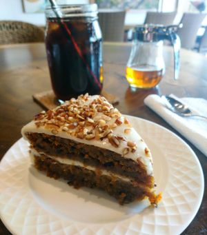 Carrot cake and cold brew at The Green Place in Puerto Vallarta