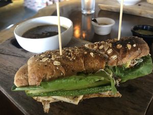 Tofu baguette at The Green Place in Puerto Vallarta