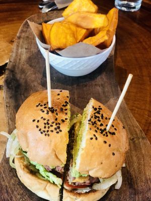 Burger 😍🌱 at The Green Place in Puerto Vallarta