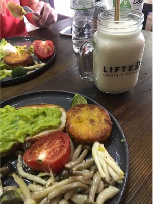 Skinny brunch and peanut butter and banana smoothie  at Lifted Coffee & Brunch in Hanoi