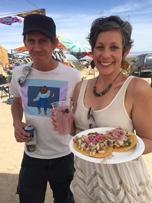 Vegan Ceviche - Topped with pickled red onions and Peruvian corn nuts on two tostadas or cucumber boats.  at Organic Junkie in Corona
