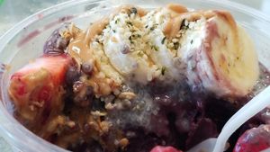 Acai and chia pudding bowl at Organic Junkie in Corona