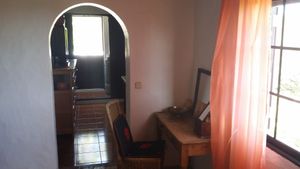 Upstairs Bedroom through Kitchenette to private terrace at Shangrila Hilltop Retreat in Loule